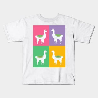 Colored llama pattern Kids T-Shirt